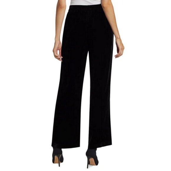 💕ELIE TAHARI💕 The Veronica Velvet Wide-Leg Pants ~ Noir Black Large L NWT - Picture 7 of 16
